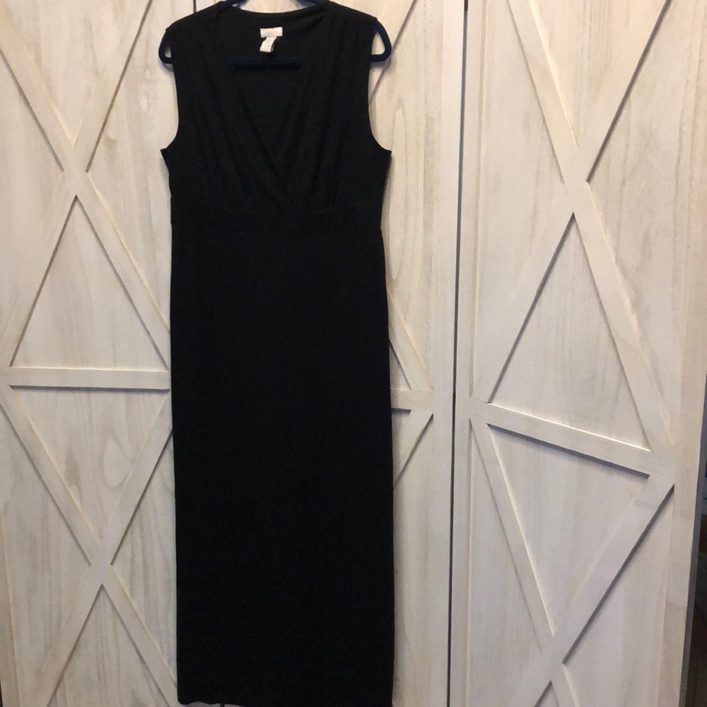 Chico’s maxi black V-neck dress